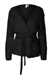 Tilde Ls Belt Knit Cardigan Black