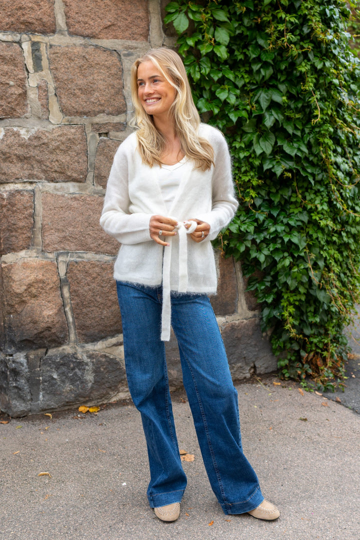 Tilde Ls Belt Knit Cardigan Star White | Genser | Smuk