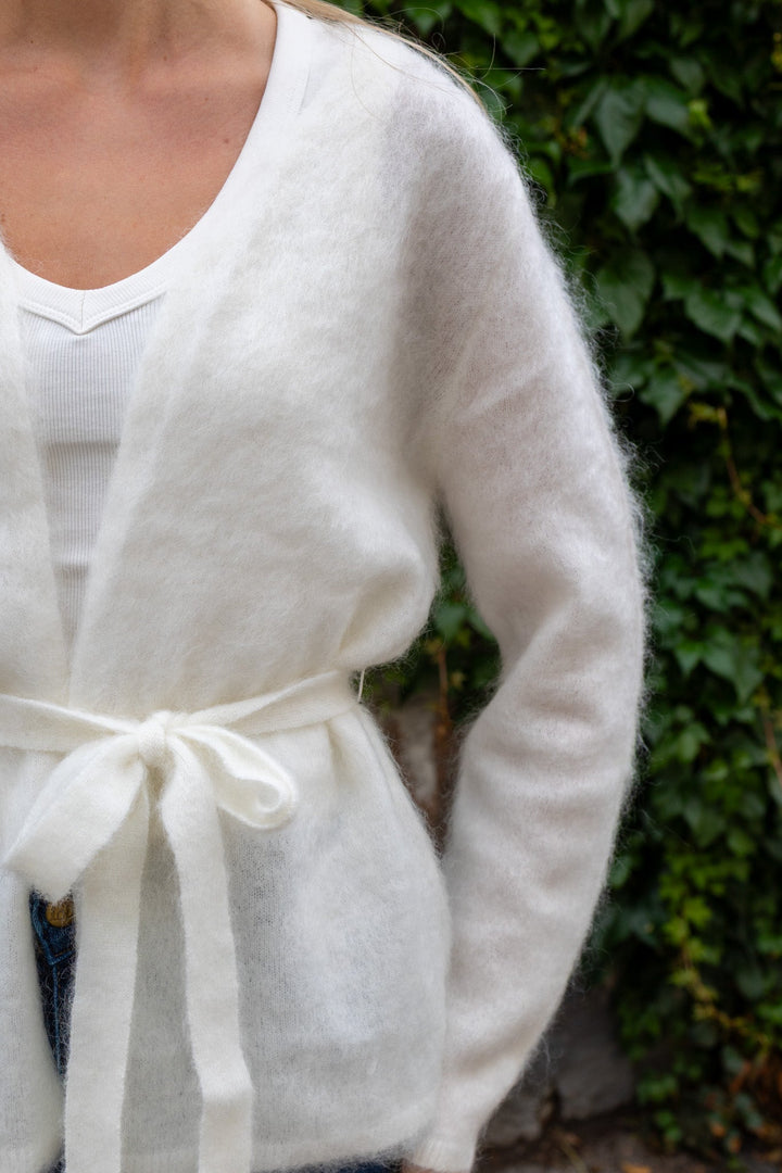 Tilde Ls Belt Knit Cardigan Star White | Genser | Smuk