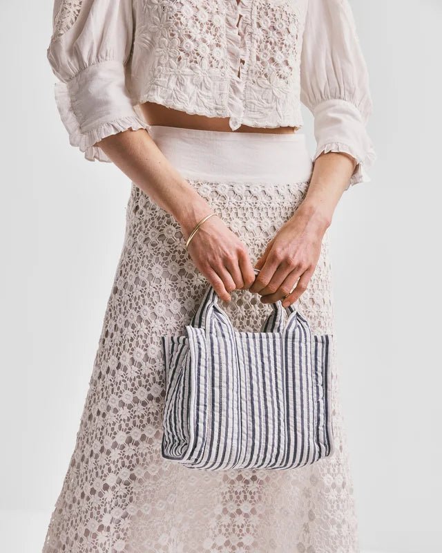 Tote Bag Small Blue Stripe | Accessories | Smuk