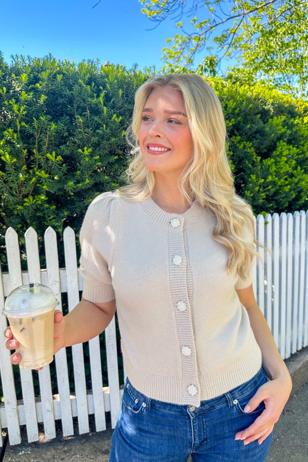 Trudy Deco Knit Cardigan Ivory | Genser | Smuk - Dameklær på nett