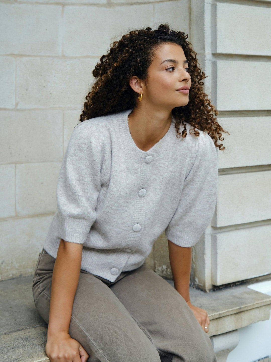 Trudy Knit Cardigan Beige Melange | Genser | Smuk - Dameklær på nett