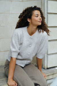 Trudy Knit Cardigan Beige Melange