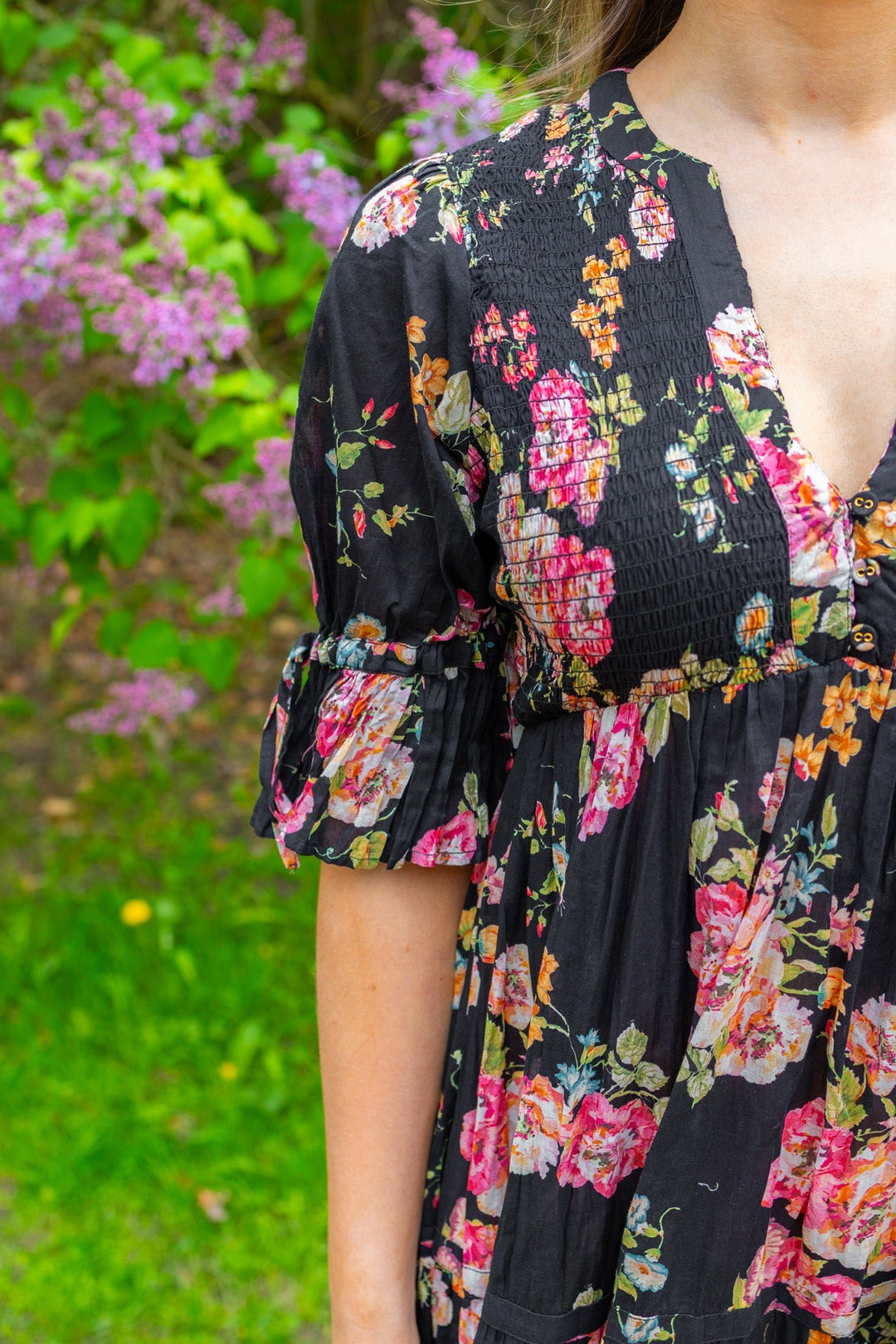 Twisted Maxi Dress Midnight Blossom | Kjoler | Smuk