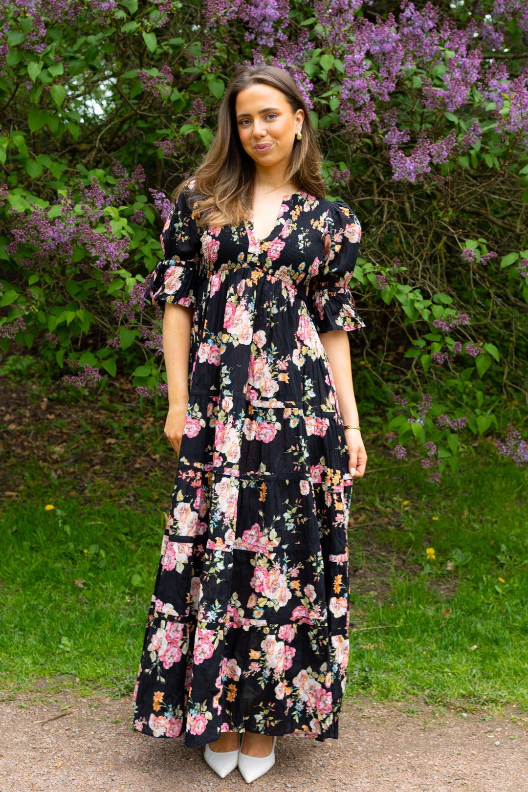 Twisted Maxi Dress Midnight Blossom | Kjoler | Smuk