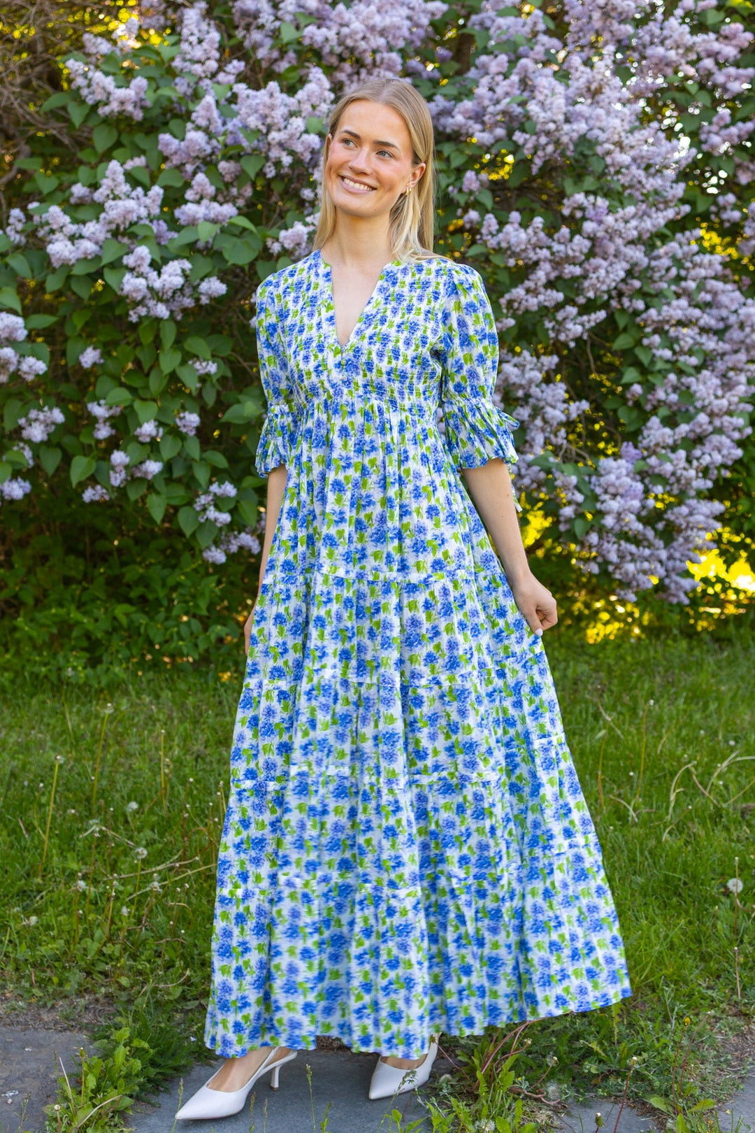Twisted Maxi Dress Peonies | Kjoler | Smuk