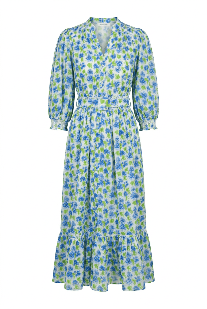 Twisted Midi Dress Peonies | Kjoler | Smuk