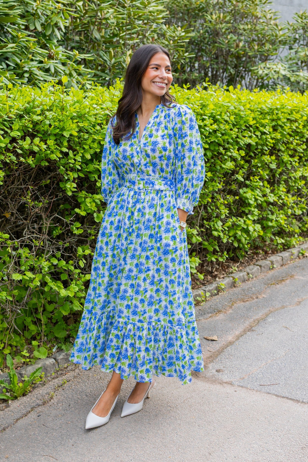 Twisted Midi Dress Peonies | Kjoler | Smuk