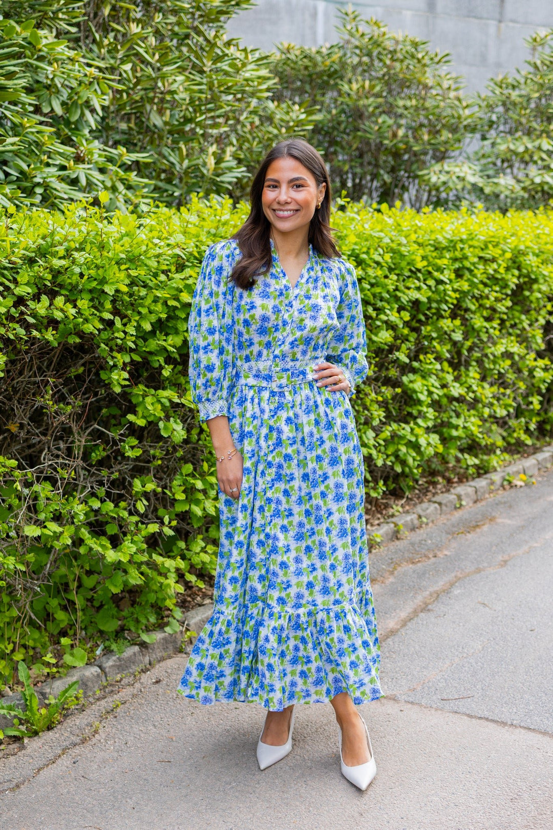 Twisted Midi Dress Peonies | Kjoler | Smuk
