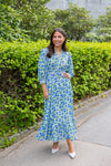 Twisted Midi Dress Peonies