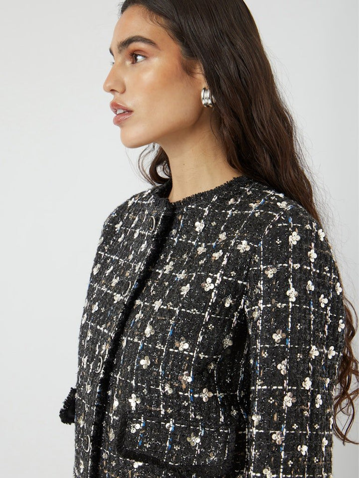 Valenda Ls Tweed Jacket Black | Blazer | Smuk - Dameklær på nett