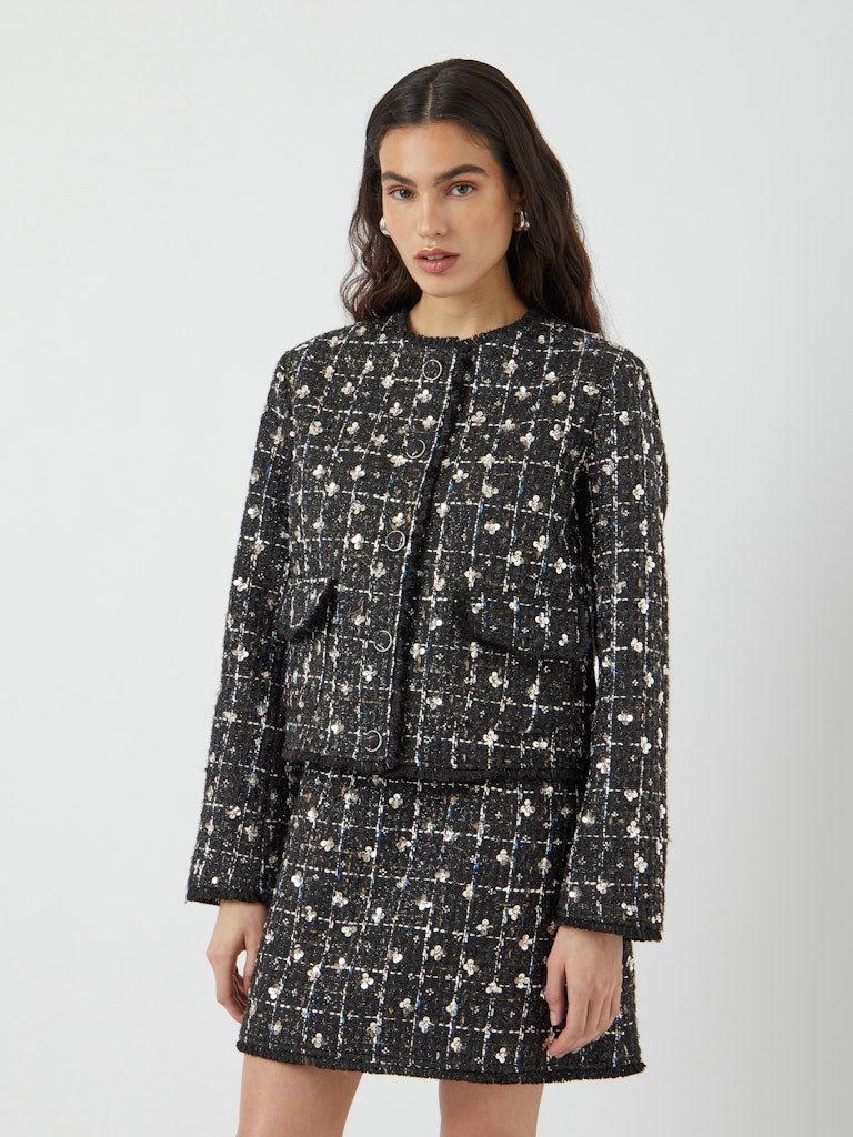Valenda Ls Tweed Jacket Black | Blazer | Smuk - Dameklær på nett