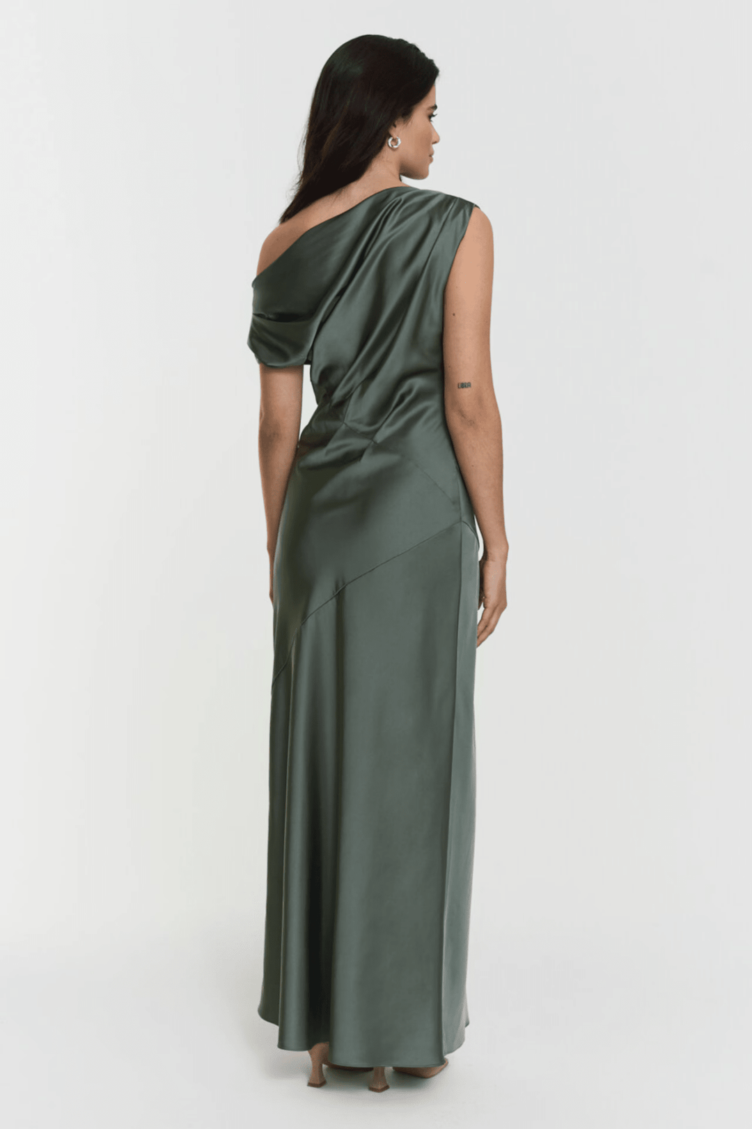 Vanessa Satin Dress Agave Green | Kjoler | Smuk