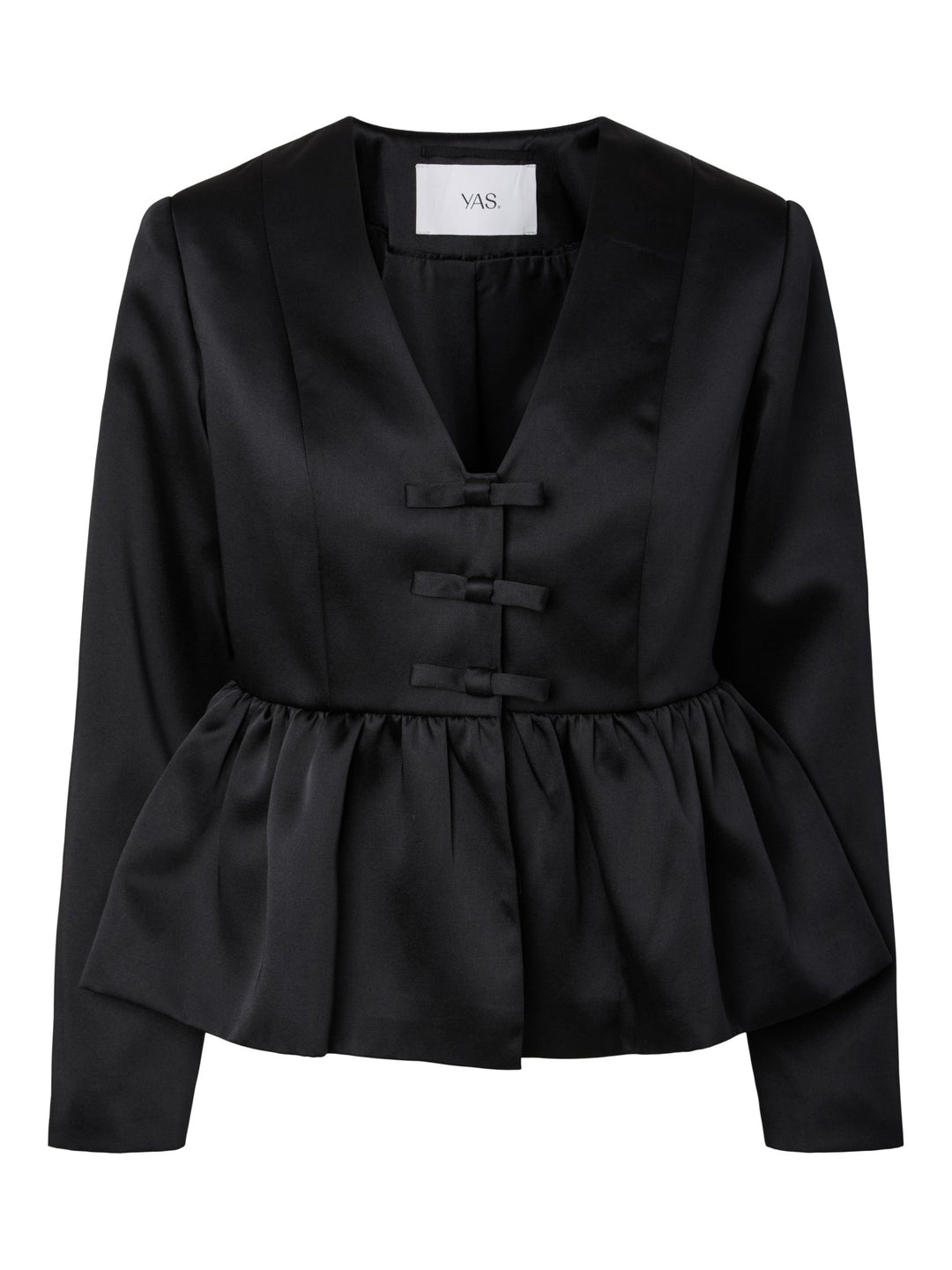 Vantis Bow Satin Jacket Black | Skjorter og bluser | Smuk