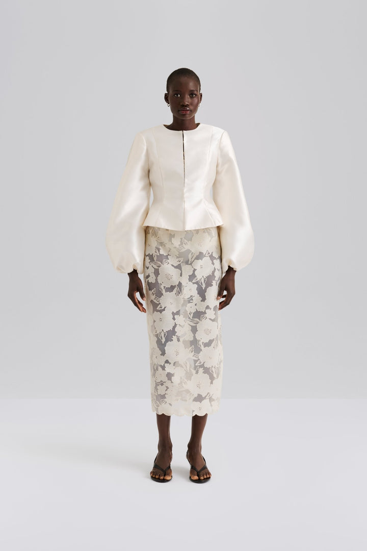 Vendela Balloon Sleeve Blouse Ivory | Skjorter og bluser | Smuk - Dameklær på nett