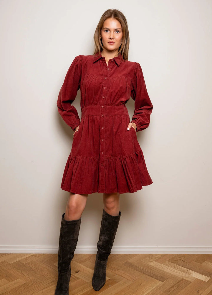 Vicky Dress Ruby Corduroy | Kjoler | Smuk - Dameklær på nett