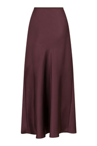 Vicky Heavy Sateen Skirt Burgundy