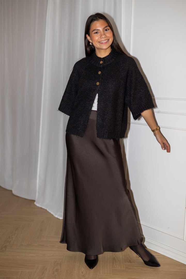 Vicky Heavy Sateen Skirt Dark Brown | Skjørt | Smuk