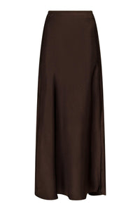 Vicky Heavy Sateen Skirt Dark Brown