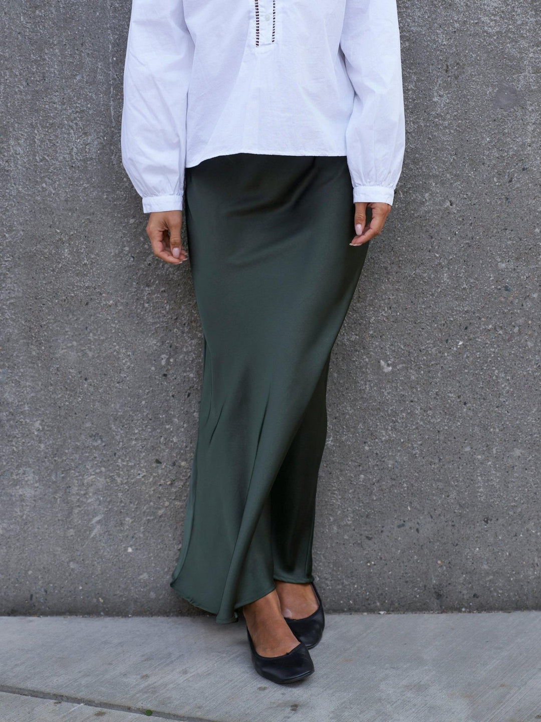 Vicky Heavy Sateen Skirt Deep Green | Skjørt | Smuk