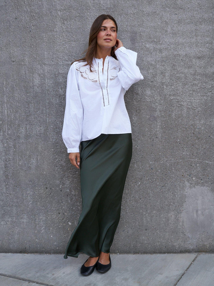 Vicky Heavy Sateen Skirt Deep Green | Skjørt | Smuk
