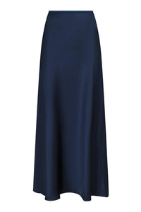 Vicky Heavy Sateen Skirt Midnight Blue