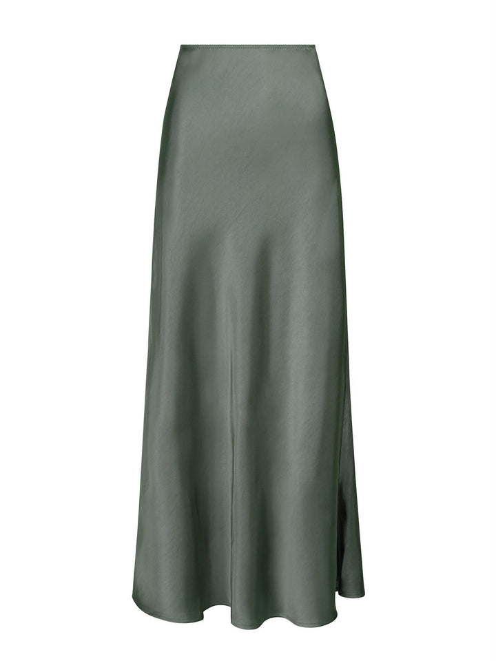 Vicky Heavy Sateen Skirt Smoke Green | Skjørt | Smuk - Dameklær på nett