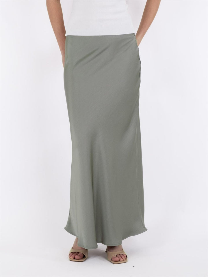 Vicky Heavy Sateen Skirt Smoke Green | Skjørt | Smuk - Dameklær på nett