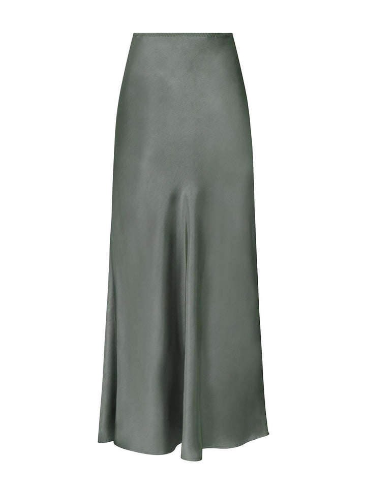 Vicky Heavy Sateen Skirt Smoke Green | Skjørt | Smuk - Dameklær på nett