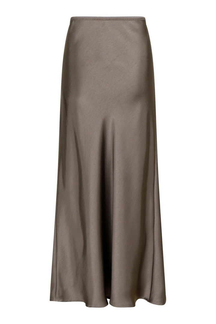 Vicky Heavy Sateen Skirt Warm Grey | Skjørt | Smuk - Dameklær på nett