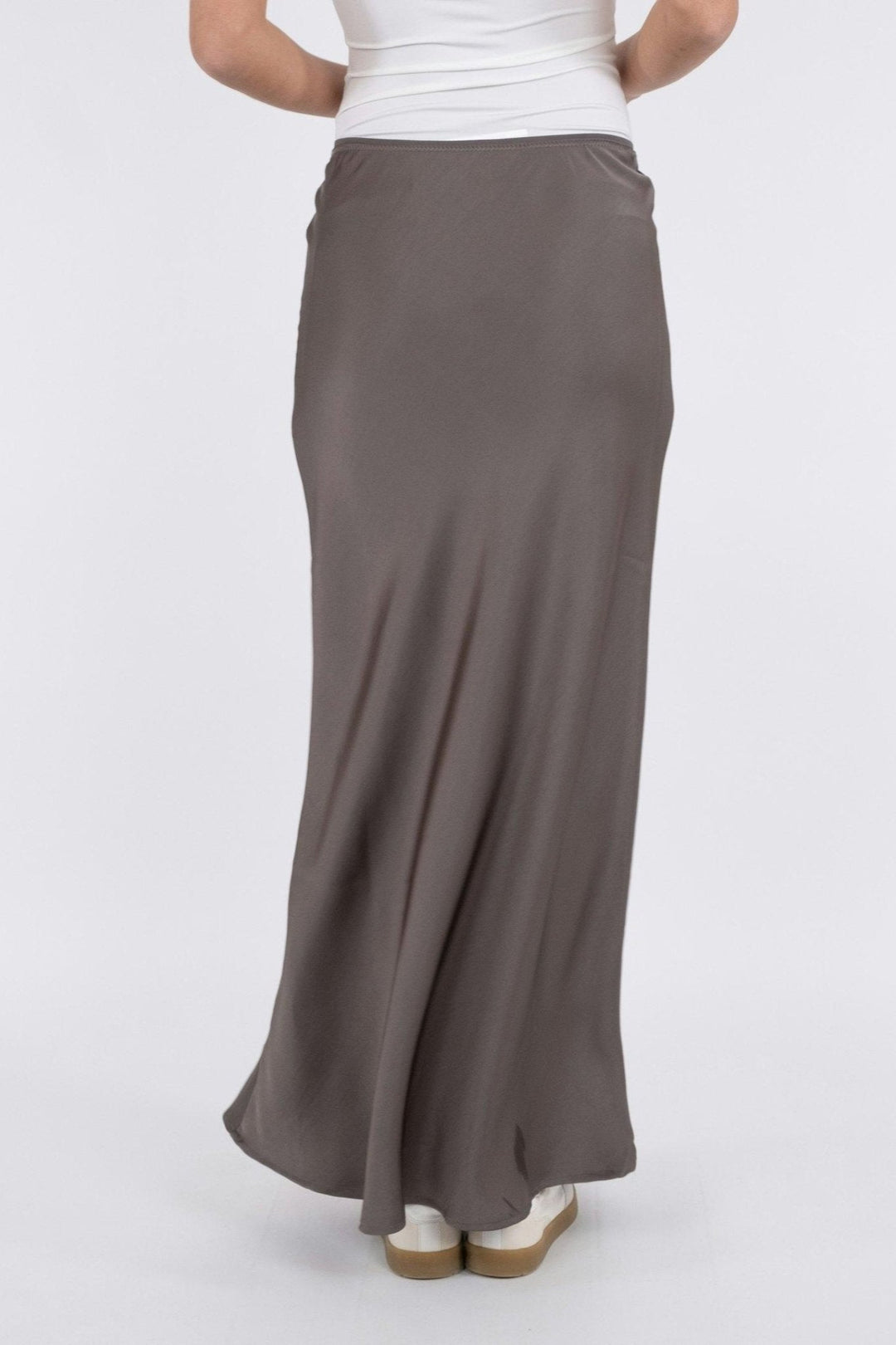 Vicky Heavy Sateen Skirt Warm Grey | Skjørt | Smuk - Dameklær på nett