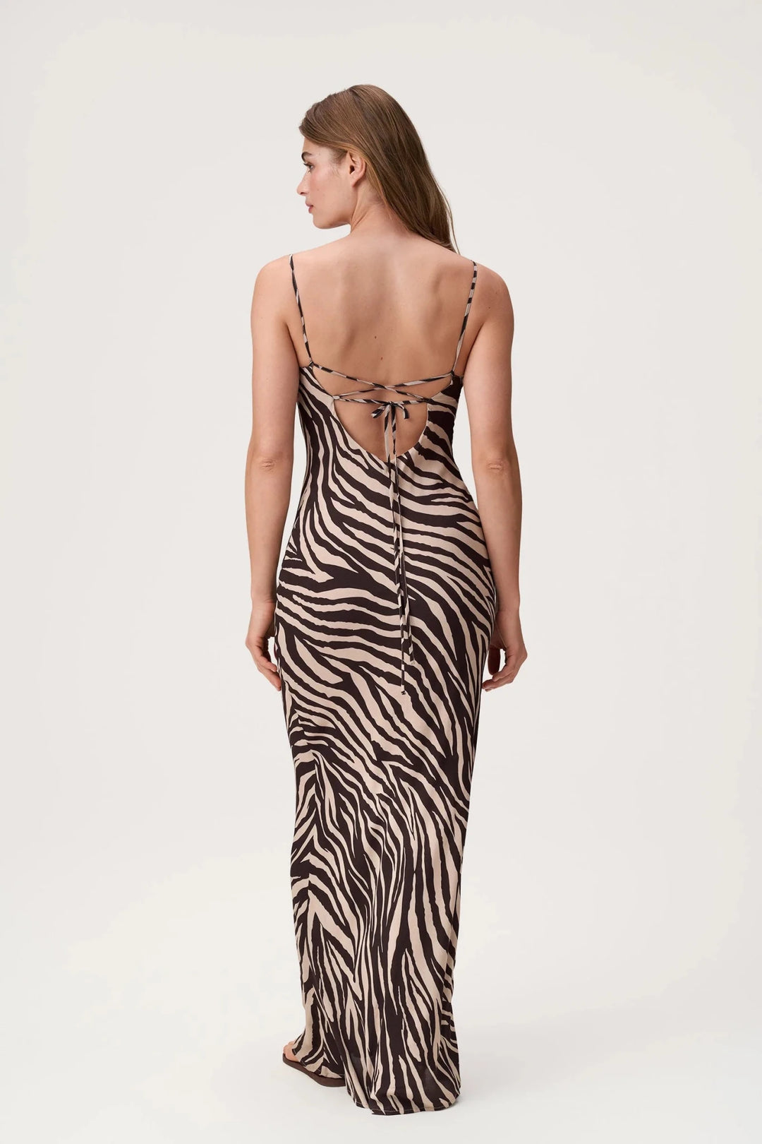 Vienna Maxi Dress Brown Zebra | Kjoler | Smuk