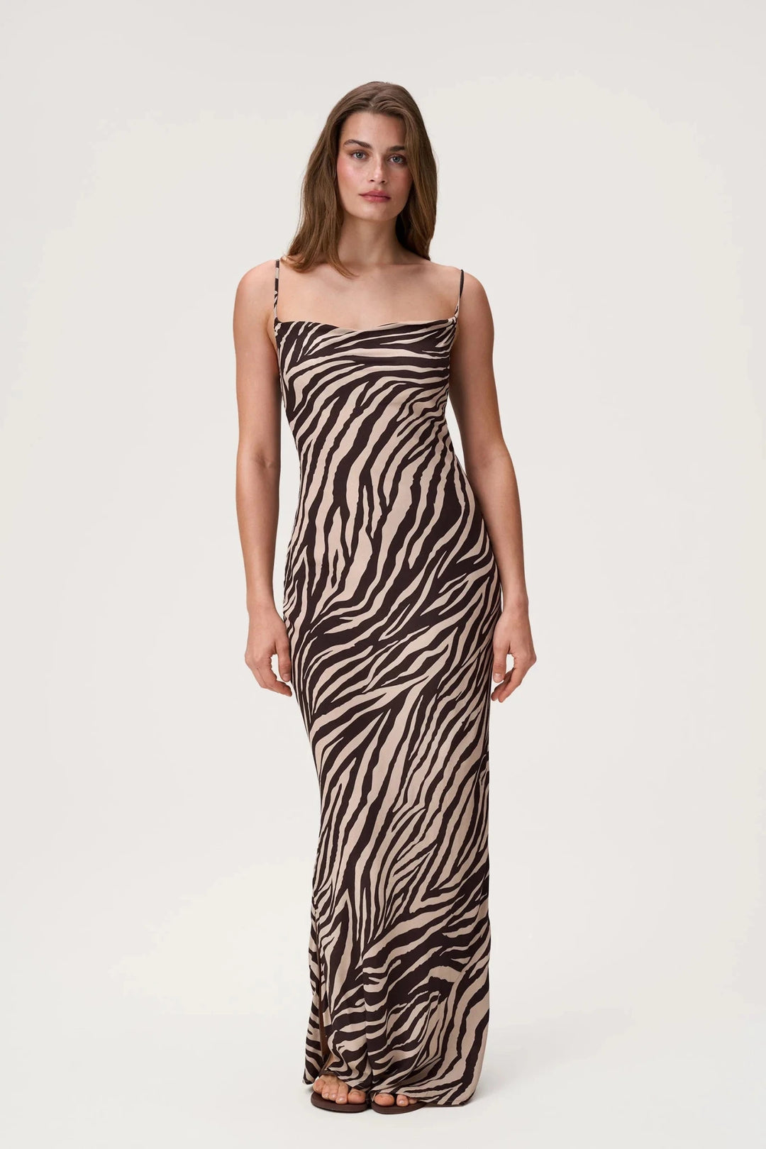 Vienna Maxi Dress Brown Zebra | Kjoler | Smuk