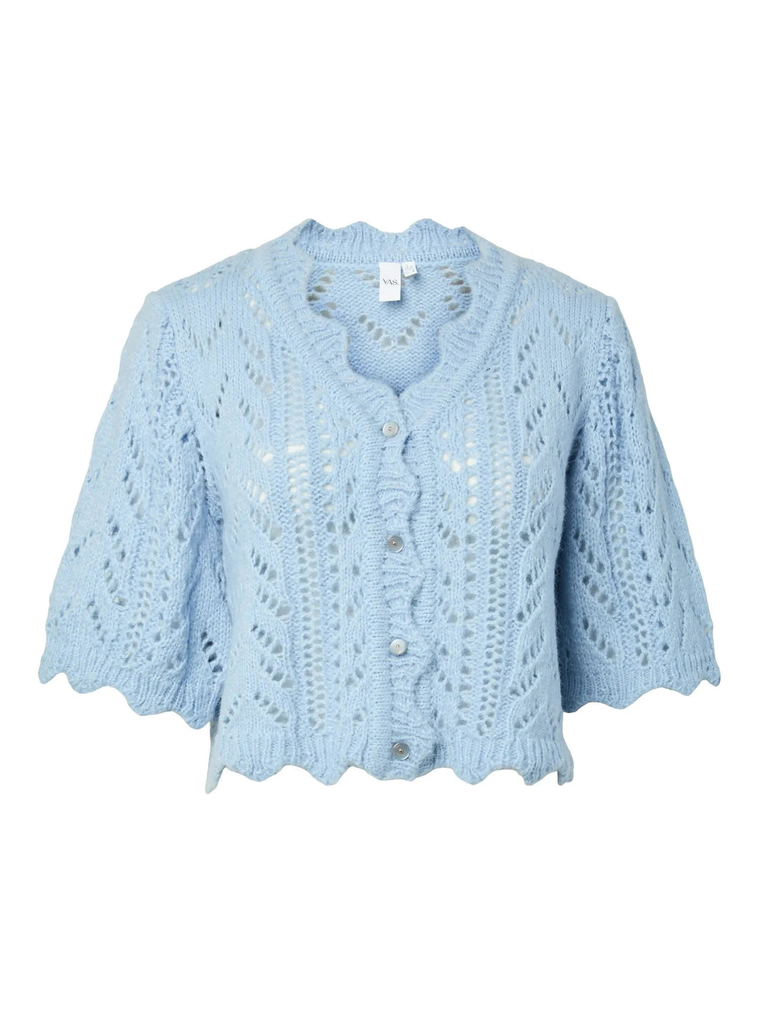 Vienna Ss Knit Cardigan Skyway W. White Melange | Genser | Smuk