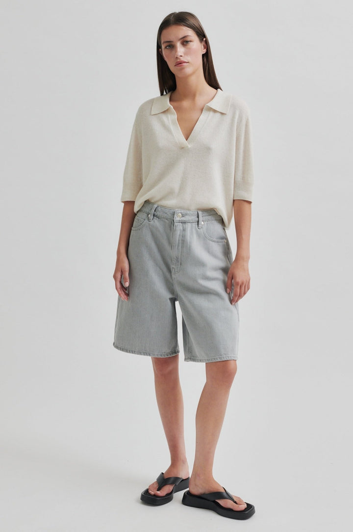 Vilena Knit Ss White Alyssum | Genser | Smuk - Dameklær på nett