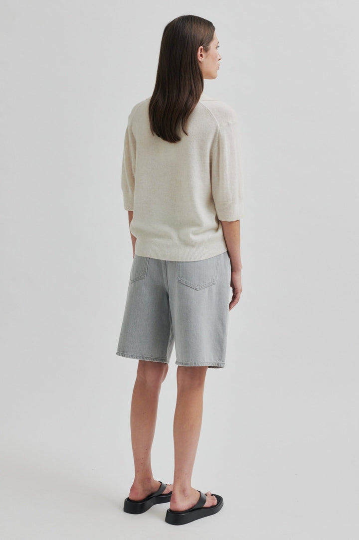 Vilena Knit Ss White Alyssum | Genser | Smuk - Dameklær på nett