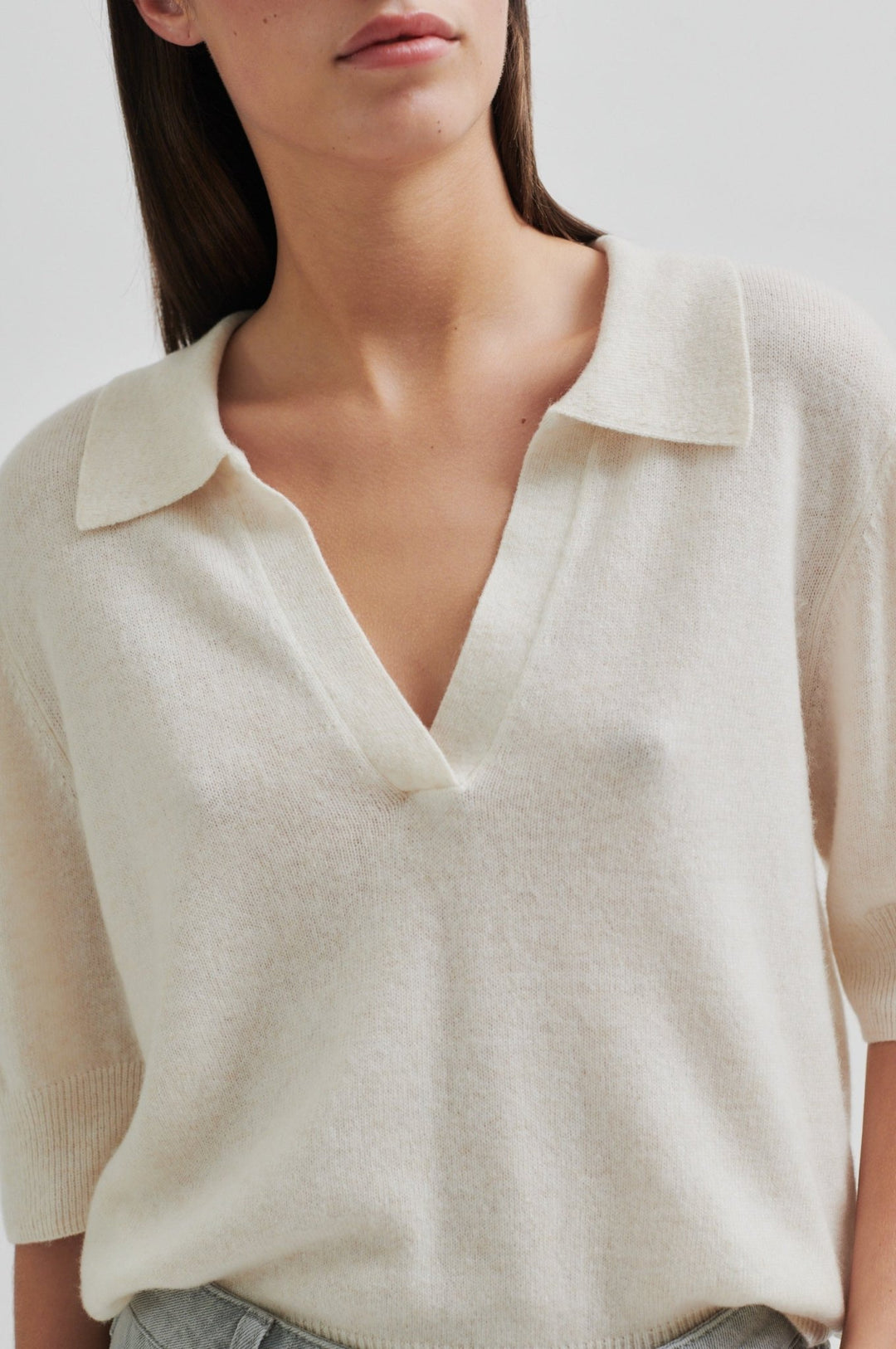 Vilena Knit Ss White Alyssum | Genser | Smuk - Dameklær på nett