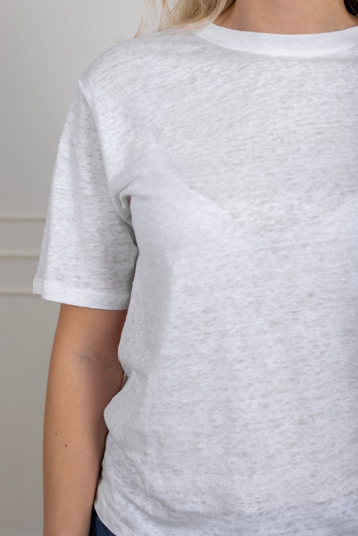 Vilja Linen Ss Tee Bright White | Topper | Smuk - Dameklær på nett