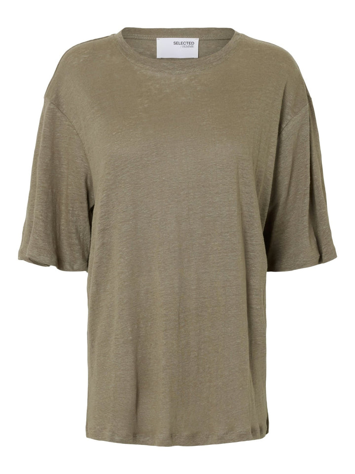 Vilja Linen Ss Tee Vetiver | Topper | Smuk - Dameklær på nett