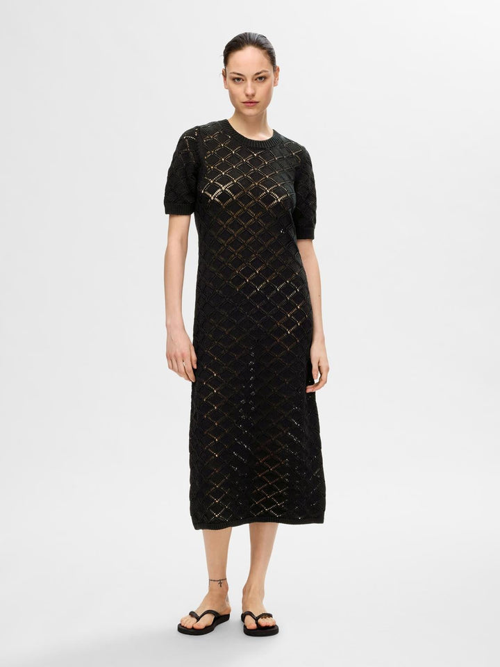 Vinna Ss Long Knit Dress Black | Kjoler | Smuk - Dameklær på nett