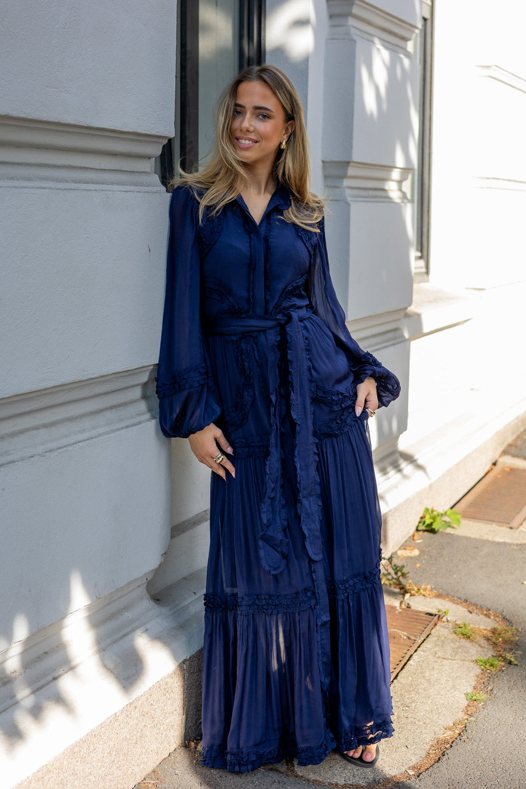 Violetta Maxi Dress Dark Blue | Kjoler | Smuk - Dameklær på nett