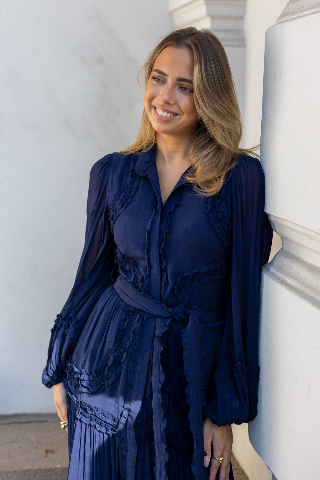 Violetta Maxi Dress Dark Blue | Kjoler | Smuk - Dameklær på nett