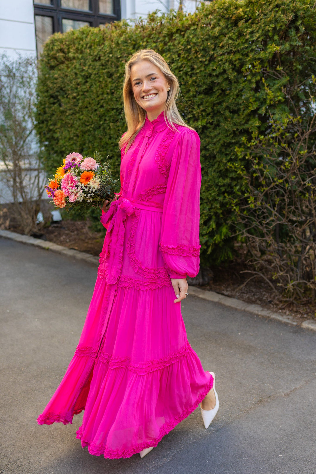 Violetta Maxi Dress Hot Pink | Kjoler | Smuk