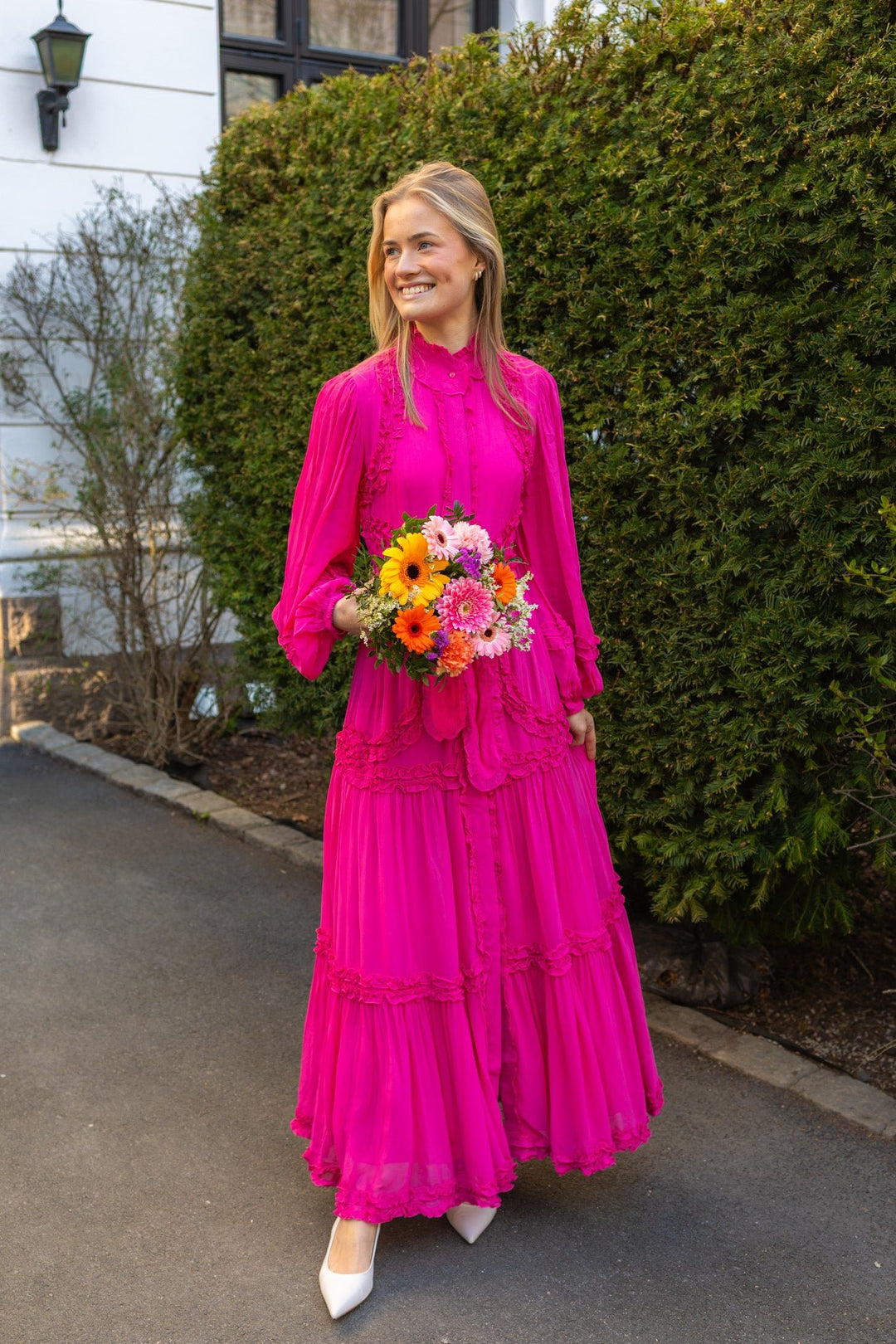 Violetta Maxi Dress Hot Pink | Kjoler | Smuk