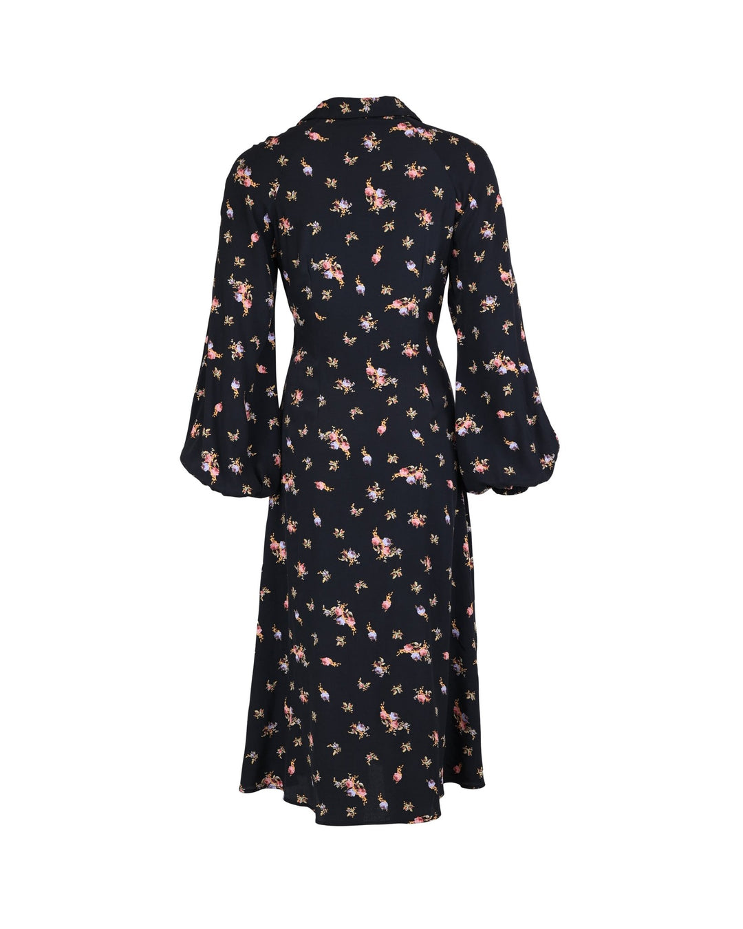 Viscose Button-Down Dress Midnight Flowers | Kjoler | Smuk