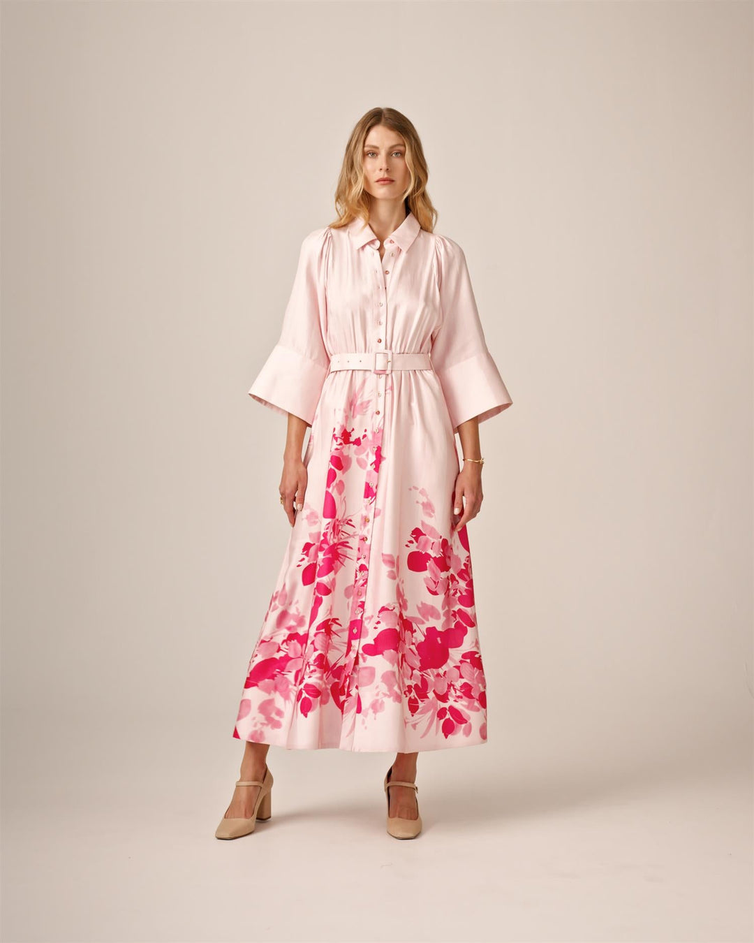 Viscose Collared Dress Pink Field | Kjoler | Smuk - Dameklær på nett