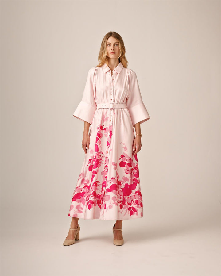 Viscose Collared Dress Pink Field | Kjoler | Smuk - Dameklær på nett