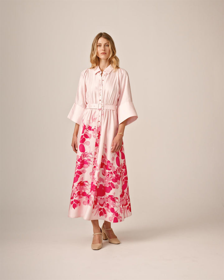 Viscose Collared Dress Pink Field | Kjoler | Smuk - Dameklær på nett