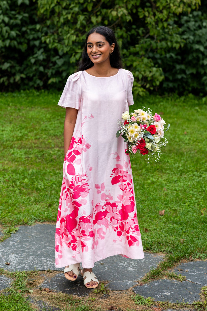 Viscose Midi Dress Pink Field | Kjoler | Smuk - Dameklær på nett