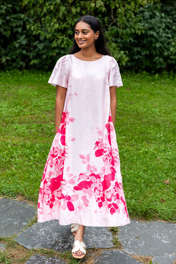 Viscose Midi Dress Pink Field | Kjoler | Smuk - Dameklær på nett